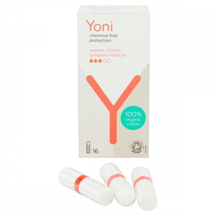 Yoni Tampons Medium 16 stuks doosje naast tampons