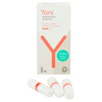 Yoni Tampons Medium 16 stuks doosje naast tampons